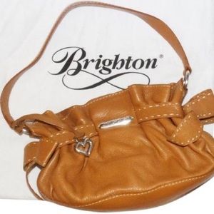 Brighton Mindy bow tan leather shoulder bag